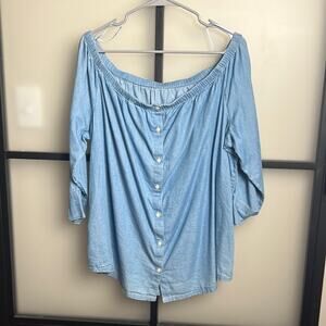 Levi’s Off the Shoulder Chambray Top Size 1X